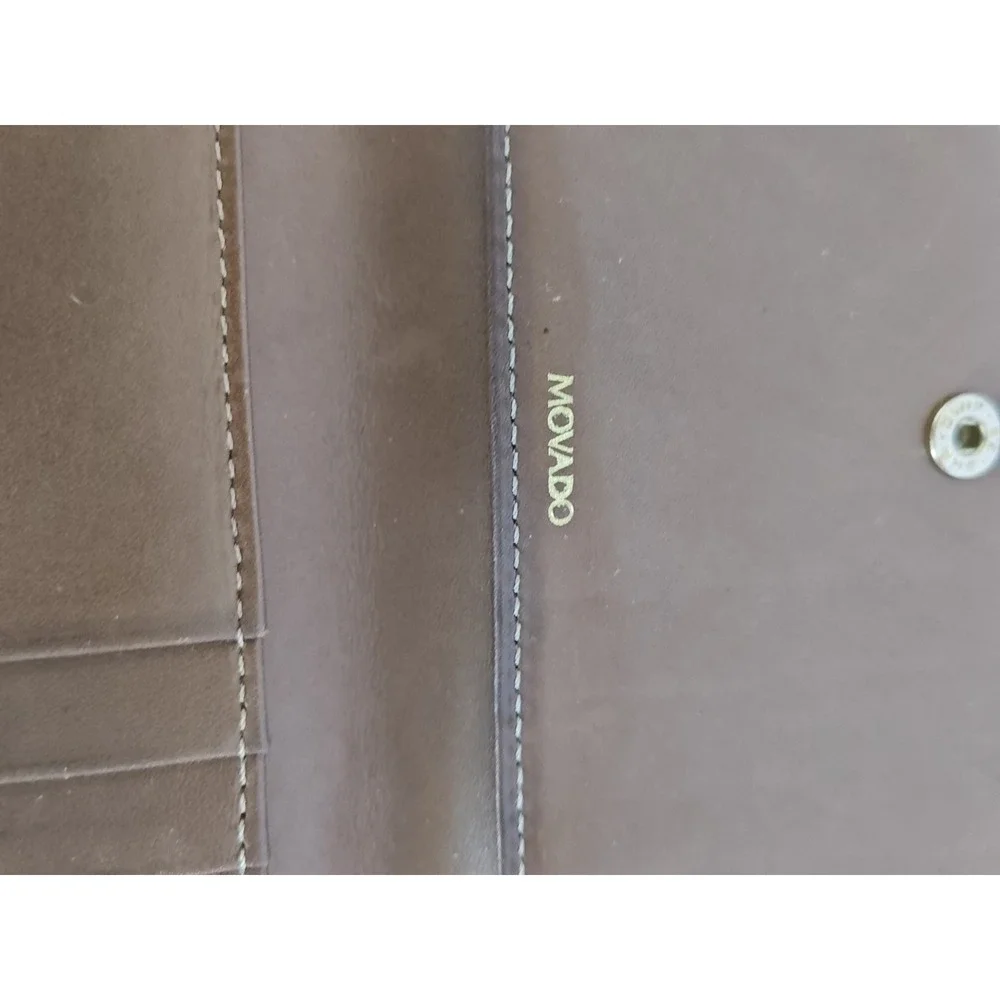 Movado Card Holder Wallet Beige Handmade in ITALY Genuine Credit Card Holder‎